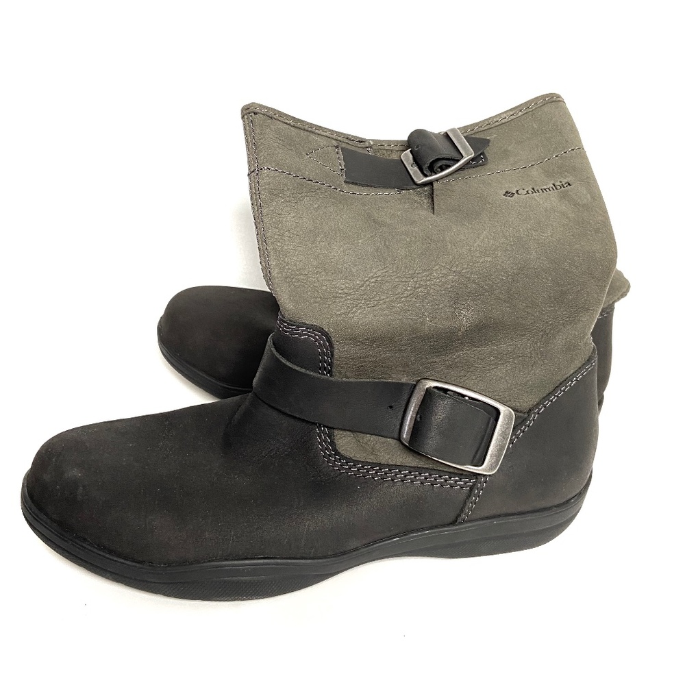 Colombia Leather Olive & Black Monk Buckle Boots